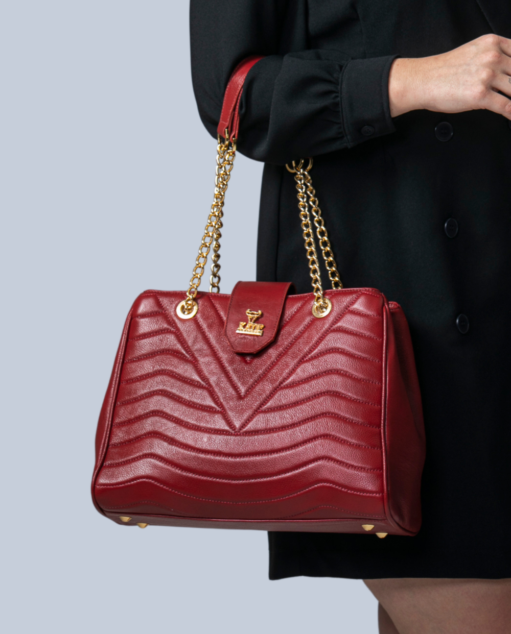 Bolsa feminina de couro Marsala - Valentina