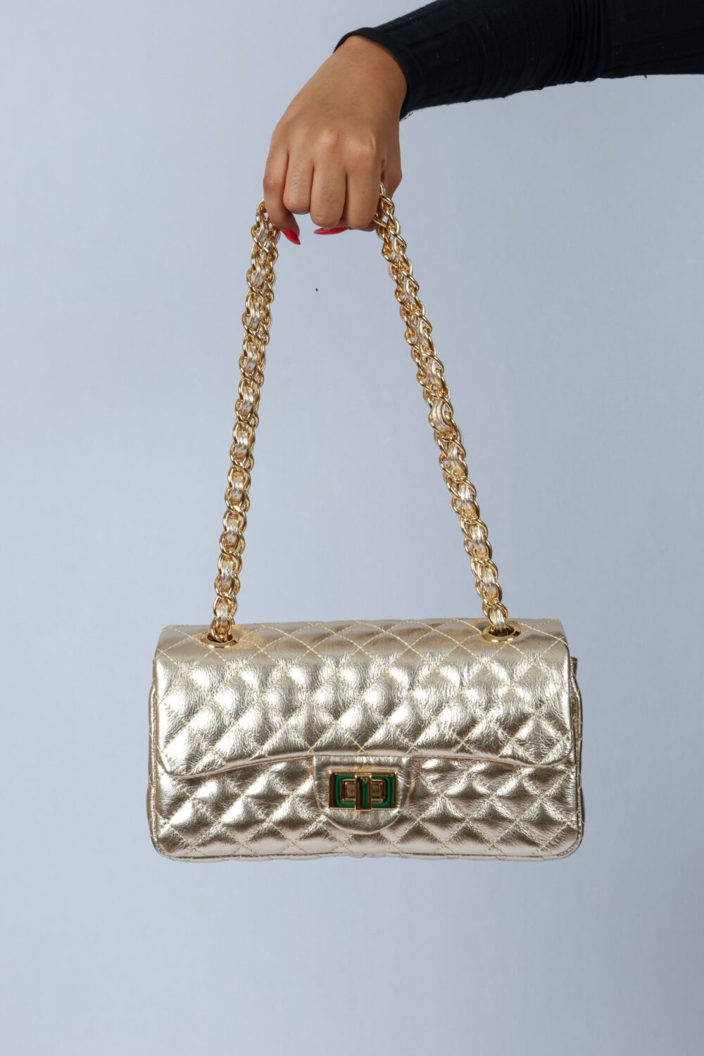 Bolsa feminina de couro legítimo - Victoria Champagne